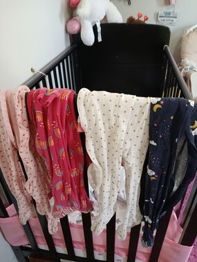 Gerber Navy and Pink Baby Sleeper with Gold Moon Print